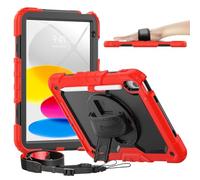 timecity Funda para iPad de 10ª generación, Funda para iPad 10.9 2022-2023: con Fuerte protección, Protector de Pantalla, Soporte Giratorio de 360°, Correa de Mano, Correa de Hombro, Soporte para