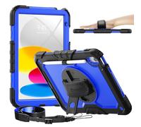 timecity Funda para iPad de 10ª generación, Funda para iPad de 10.9 Pulgadas 2022-2023: con Fuerte protección, Protector de Pantalla, Soporte Giratorio de 360°, Correa de Mano, Correa de Hombro,