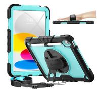 timecity Funda para iPad de 10ª generación, Funda para iPad de 10.9 Pulgadas 2022-2023: con Fuerte protección, Protector de Pantalla, Soporte Giratorio de 360°, Correa de Mano, Correa de Hombro,