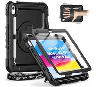 Timecity Funda para iPad de 11 generación (A16) funda de 11 pulgadas 2025/10 generación funda 10,9 pulgadas 2022, protección resistente a los golpes con protector de pantalla, correa de mano, soporte