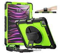 Timecity Funda Protectora para iPad Pro de 12.9 Pulgadas de 6ª/5ª/4ª/3ª generación, con protección Fuerte, Protector de Pantalla, Correa de Mano/Hombro, Soporte Giratorio, Soporte para lápices, Color