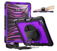 Timecity Funda Protectora para iPad Pro de 12.9 Pulgadas de 6ª/5ª/4ª/3ª generación, con protección Fuerte, Protector de Pantalla, Correa de Mano/Hombro, Soporte Giratorio, Soporte para lápices, Color
