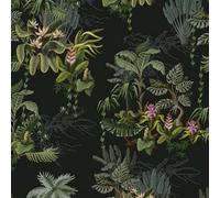 Timeet Autoadhesiva Pintura Mural Negro 41x300cm Tropische Botanische Blumen Lámina Adhesiva Para Muebles Autoadhesiva Lámina Adhesiva Vinyl Wasserdicht Klebetapete Für Schlafzimmer