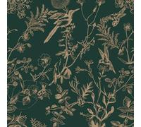 Timeet Autoadhesiva Pintura Mural Verde 41x1000cm Klebetapete Autoadhesiva Vintage Lámina Adhesiva Para Muebles Pflanze Vögel Blumen Blätter Vinyl Wasserdichte Lámina Adhesiva Für