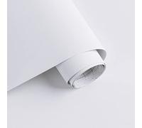 Timeet Papel de plástico adhesivo blanco autoadhesivo superficie mate para despegar y pegar, rollo de película de vinilo extraíble para sala de estar, dormitorio, puertas, armarios, muebles, 40x300cm