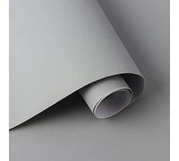 Timeet Papel pintado autoadhesivo gris mate para muebles, papel adhesivo en la parte posterior, película de vinilo extraíble, color sólido para sala de estar, pared, mesa, estante de 40x300cm