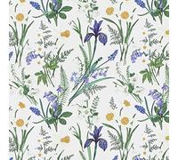 Timeet - Papel tapiz botánico blanco mate, 39 x 300 cm, autoadhesivo, impermeable, 1,17 m².