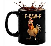 TIMEFUU taza divertida de pollo f caw f,novelty mug,Novelty Ceramic Mug Creative Mug With Non-Slip Handle,azas De Café De Halloween, Tazas De Té De Leche De Gallo Novedoso Para Regalos De Amantes-A