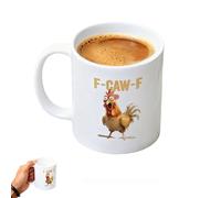 TIMEFUU taza divertida de pollo f caw f,novelty mug,Novelty Ceramic Mug Creative Mug With Non-Slip Handle,azas De Café De Halloween, Tazas De Té De Leche De Gallo Novedoso Para Regalos De Amantes-B