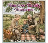 Timeless Family Moments Photo-Realistic Coloring Book: 52 Heartwarming Grayscale Scenes of Grandparents, Children, and Pets in Cozy Moments and Seasonal Traditions for Adults, Seniors, and Teens