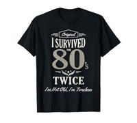 Timeless I SURVIVED My Echenta Dos Veces 90 80 Cumpleaños Papá Camiseta