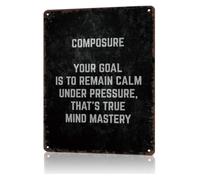 Timeless Poise Under Pressure Sign Aluminum Wall 12x8 Inch