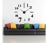 Timelike - Reloj de pared 3D grande y moderno de 1 m, sin marco, para hacerlo tú mismo, para salas de estar, dormitorios