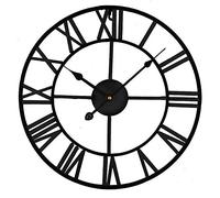Timelike Reloj De Pared con Números Romanos Gigantes,Reloj De Pared Decorativo Retro De Gran Tamaño -Silencioso 40CM (Negro)
