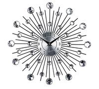 Timelike Reloj de Pared metálico diseño Estrella de Cristales, Reloj de Pared con Forma de Flor Redonda para La Oficina de La Sala de Estar (Linear Radiation)