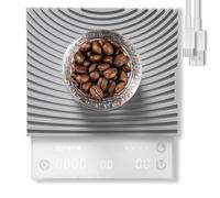 TIMEMORE Black Mirror Basic 3 Báscula de Café para Pour-Over y Espresso,Temporizador, Alta precisión 0,1g hasta 2kg, 3 Modos, Flujo de extracción y Proporción café/agua, Batería 1600mAh, USB-C, Blanco