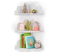 TIMENIL Cloud - Juego de 3 estantes de pared para colgar en la esquina, diseño festoneado, fondo de pared seguro y no tóxico para dormitorio de niños, habitación infantil, decoración de habitación de