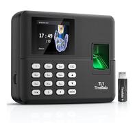 TimeRalo Reloj de Fichar, Control Horario Empleados, Admite Transferencia de Datos por USB, sin Necesidad de WiFi, Software ni Cuota Mensual