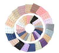 TIMESETL 40 Piezas Extensores y Alargador de Sujetador Multicolor Antideslizantes - Accesorios Tirantes de Tela de Nylon + Hebilla de Acero Inoxidable