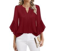 Timeson - Blusa elegante e informal de manga 3/4 para mujer, XXL