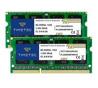 Timetec 16GB Kit(2x8GB) DDR3/DDR3L 1333MHz PC3-10600 Non-ECC Unbuffered 1.35V CL9 2Rx8 Dual Rank 204 Pin SODIMM Laptop PC Memoria RAM Módulo Actualización
