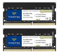 Timetec 16GB Kit(2x8GB) DDR4 2400 MHz (PC4-2400T) PC4-19200 SODIMM - Sin ECC, sin búfer, 260 Pines, 1,2V CL17, módulo de Memoria para portátiles, Mini-PC y Ordenadores Todo en uno.