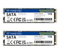 Timetec 1TBx2 (Paquete de 2) SSD 3D NAND TLC SATA III 6Gb/s M.2 2280 NGFF 512TBW Velocidad de Lectura hasta 550MB/s SLC Caché Aumento del Rendimiento Unidad de Estado sólido Interna