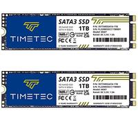 Timetec 1TBx2 (Paquete de 2) SSD 3D NAND TLC SATA III 6Gb/s M.2 2280 NGFF 512TBW Velocidad de Lectura hasta 550MB/s SLC Caché Aumento del Rendimiento Unidad de Estado sólido Interna