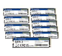 Timetec 256 GBx10 SSD NVMe PCIe Gen3x4 8 GB/s M.2 2280 3D NAND TLC 150 TBW Velocidad de Lectura/Escritura de caché SLC de Alto Rendimiento hasta 2.100/1.600 MB/s Unidad Interna de Estado sólido