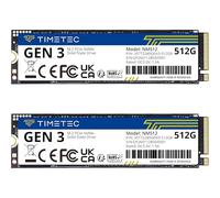 Timetec 2x512GB SSD de NVMe PCIe Gen3x4 8Gb/s M.2 2280 3D NAND TLC 150TBW Alto Rendimiento SLC Cache Velocidad de Lectura/Escritura hasta 2.100/1.600 MB/s Unidad Interna de Estado sólido PC Escritorio