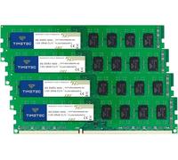 Timetec 32GB Kit(4x8GB) DDR3 1600 MHz (DDR3-1600) PC3-12800 (PC3-12800U) no ECC sin búfer 1.5 V CL11 2Rx8 Dual Rank 240 Pines UDIMM computadora de Escritorio RAM (SDRAM) módulo