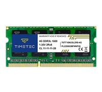 Timetec 4GB DDR3L/DDR3 1600MHz PC3L-12800/PC3-12800 Non-ECC Unbuffered 1.35V/1.5V CL11 2Rx8 Dual Rank 204 Pin SODIMM Laptop Notebook PC Módulo de Memoria RAM Actualización (4GB)