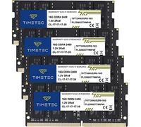 Timetec 64GB Kit(4x16GB) DDR4 2400 MHz (PC4-2400T) PC4-19200 SODIMM - Sin ECC, sin búfer, 260 Pines, 1,2V CL17, módulo de Memoria para portátiles, Mini PC y Ordenadores Todo en uno.
