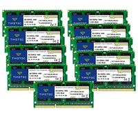 Timetec 80GB Kit (10x8GB) DDR3L / DDR3 1600 MHz (DDR3L-1600) PC3L-12800 / PC3-12800 sin ECC sin búfer 1.35 V/1.5 V CL11 2Rx8 Dual Rank 204 Pin SODIMM Memoria RAM Laptop PC