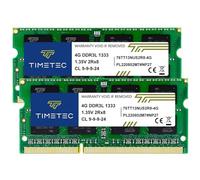 Timetec 8GB Kit(2x4GB) DDR3/DDR3L 1333MHz PC3-10600 Non-ECC Unbuffered 1.35V CL9 2Rx8 Dual Rank 204 Pin SODIMM Laptop PC Memoria RAM Módulo Actualización