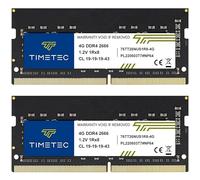 Timetec 8GB Kit(2x4GB) DDR4 2666 MHz (PC4-2666V) PC4-21300 SODIMM - Sin ECC, sin búfer, 260 Pines, 1,2V CL19, módulo de Memoria para portátiles, notebooks, Mini PC y Ordenadores Todo en uno.