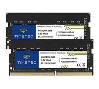 Timetec 8GB Kit (2x4GB) DDR4 2666MHz PC4-21300 Non-ECC Unbuffered 1.2V CL19 1Rx8 Single Rank 260 Pin SODIMM Laptop Notebook PC Computer Memory RAM Module Upgrade (8GB Kit(2x4GB))