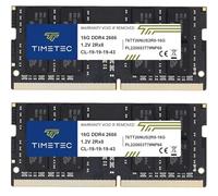 Timetec Advanced 32GB Kit(2x16GB) DDR4 2666 MHz (PC4-2666V) PC4-21300 SODIMM - Sin ECC, sin búfer, 260 Pines, 1,2V CL19, módulo de Memoria para portátiles, Mini PC y Ordenadores Todo en uno.