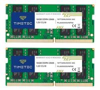 Timetec Elite 32GB Kit(2x16GB) DDR4 2666 MHz (PC4-2666V) PC4-21300 SODIMM - Sin ECC, sin búfer, 260 Pines, 1,2V CL19, módulo de Memoria para portátiles, Mini PC y Ordenadores Todo en uno.