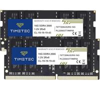 Timetec Elite 32GB Kit(2x16GB) DDR4 2666MHz PC4-21300 Non-ECC Unbuffered 1.2V CL19 2Rx8 Dual Rank 260 Pin SODIMM Memoria RAM Módulo para PC Computadora Portatil Notebook