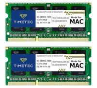 Timetec Hynix IC Apple - Kit de 8 GB (2 x 4 GB) DDR3L 1600 MHz PC3L-12800 SODIMM de memoria para MacBook Pro 13 pulgadas/15 pulgadas Mid 2012, iMac 21,5 pulgadas finales de 2012/principios de 2013 (kit de 8 GB de baja densidad (2 x 4 GB)