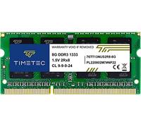 Timetec Memoria RAM de 8 GB DDR3L 1333 MHz PC3-10600 Non-ECC Unbuffered 1,35 V CL9 2Rx8 Dual Rank 204 Pin SODIMM Laptop Notebook PC Ordenador Memoria RAM (8 GB)