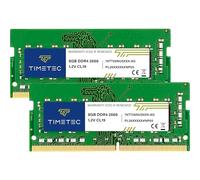 Timetec Premium 16GB Kit (2x8GB) DDR4 2666MHz PC4-21300 Sin ECC Sin búfer 1,2 V CL19 1Rx8 Rango único SODIMM de 260 Pines Actualización del módulo de Memoria RAM para computadora portátil PC portátil