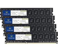 Timetec Premium 32GB (4x8GB) DDR3L / DDR3 1600 MHz (DDR3L-1600) PC3L-12800 / PC3-12800 sin ECC sin búfer 1.35V/1.5V CL11 2Rx8 Dual Rank 240 Pin UDIMM Memoria RAM para computadora
