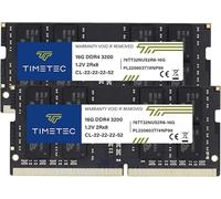 Timetec Premium 32GB Kit(2x16GB) DDR4 3200MHz (DDR4-3200) PC4-25600 Non-ECC Unbuffered 1.2V CL22 2Rx8 Dual Rank 260 Pin SODIMM para AMD e Intel Gaming Laptop Notebook PC Computer Memory RAM