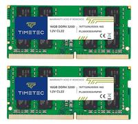 Timetec Premium 32GB KIT(2x16GB) DDR4 3200MHz (PC4-3200AA) PC4-25600 SODIMM - Sin ECC, sin búfer, 260 pins, 1,2V CL22, módulo de memoria para ordenadores portátiles, mini-PC y ordenadores todo en uno.