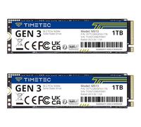 Timetec Unidad interna de estado sólido interna de estado sólido de 1 TBx2 (2 unidades) SSD NVMe PCIe Gen3x4 8Gb/s M.2 2280 3D NAND TLC 600TBW de alto rendimiento, velocidad de lectura/escritura de