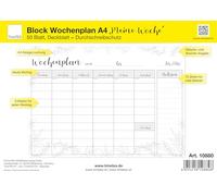 TimeTEX - Bloc de planificación semanal A4 "Mi semana" | 50 hojas con calendario libre y espacio para notas | con perforación, protección copiadora y código QR con vista anual actual