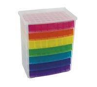 TimeTEX - Cajonera con diseño de arco iris | Caja de 7 colores, ideal para organizar y llamar la atención sobre el escritorio. Hecho de polipropileno 100% reciclable | Contenido: 7 cajones