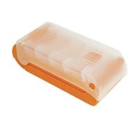 TimeTEX - Fichero de plástico resistente, A8, semitransparente con tapa retráctil, método de aprendizaje de 5 compartimentos, 20 x 9 x 6,5 cm, color: naranja